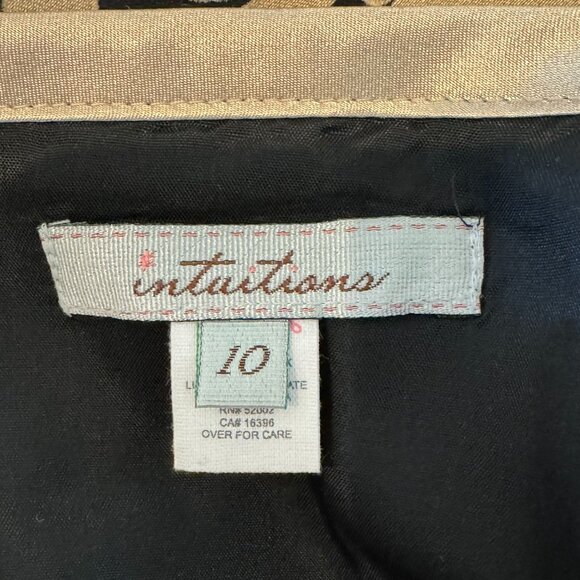 Intuitions Black with gold Silk Shell Floral Skirt Size 10 - Picture 6 of 13
